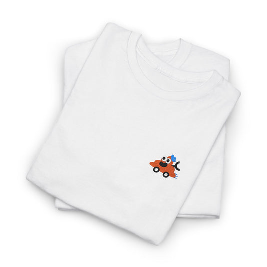 Poopie Car Adult Embroidered Tee - Orange