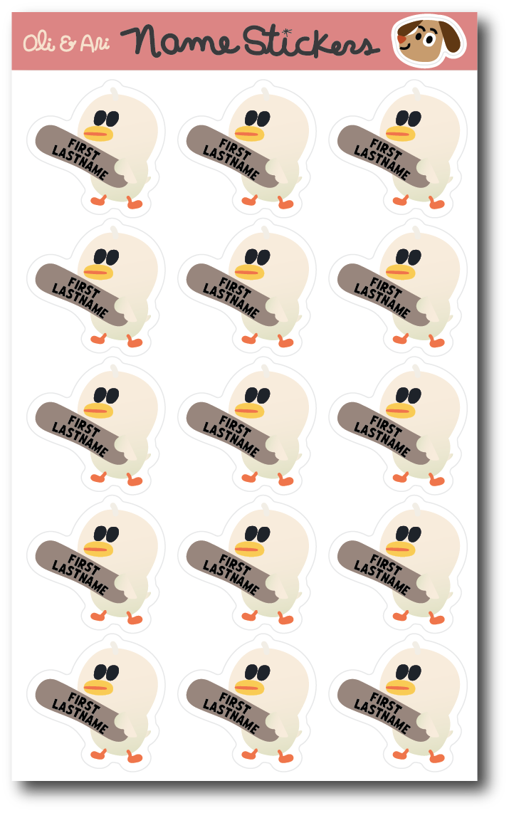 Customized Name Stickers - Baby Chickedy