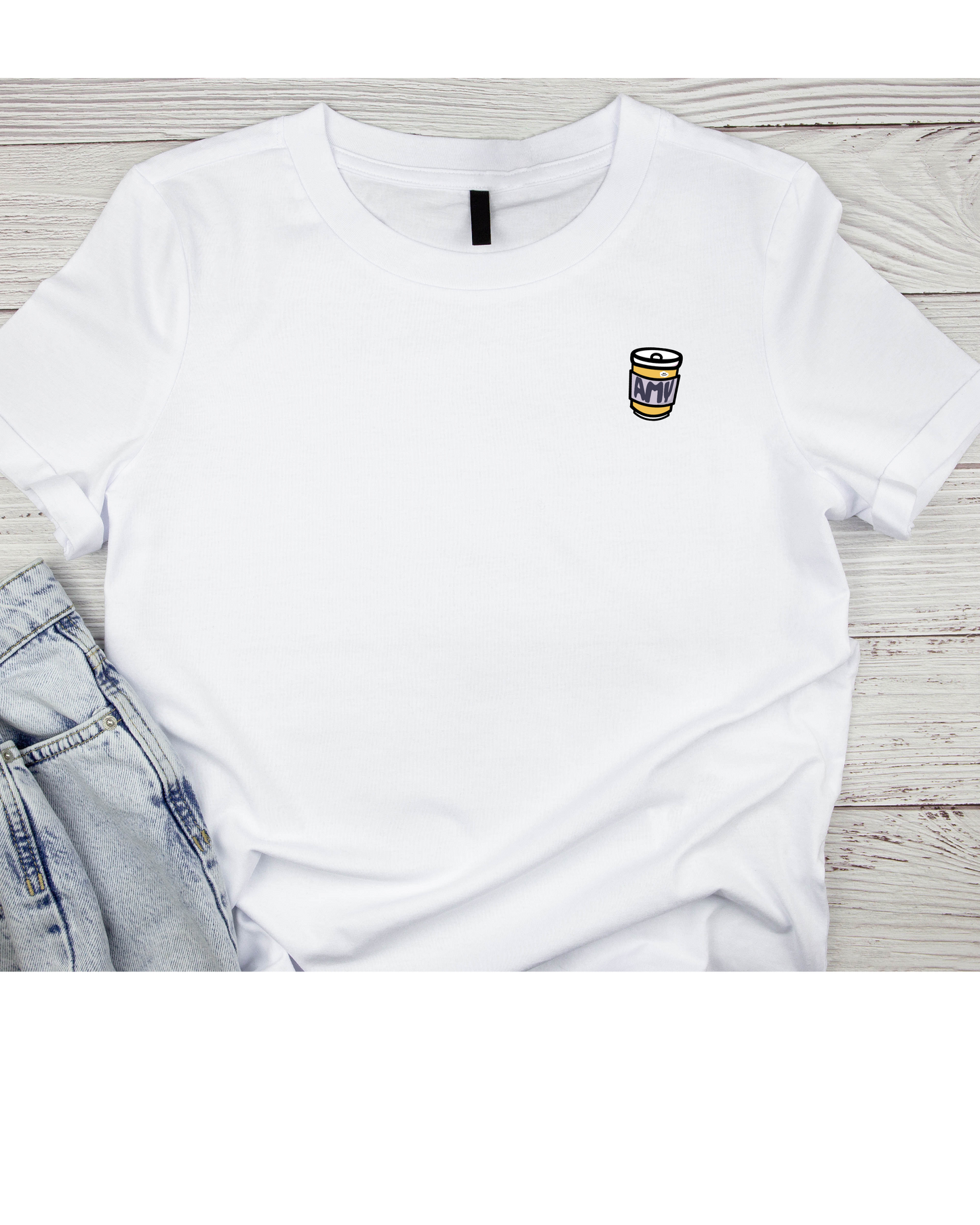 Iron On - Customized Name - Bigger Coffee Cups