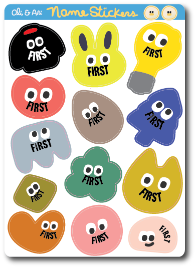 Customized Name Stickers - Happy Shapes