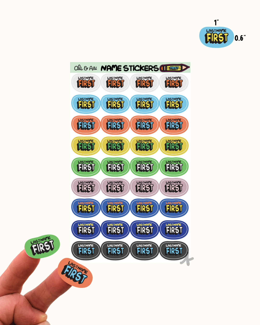 Customized Name Stickers - Bean Beans