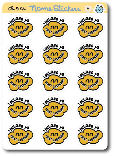 Customized Name Stickers - Hello I Am & I Belong To