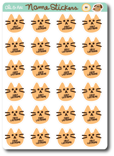 Customized Name Stickers - No Emotion Cat