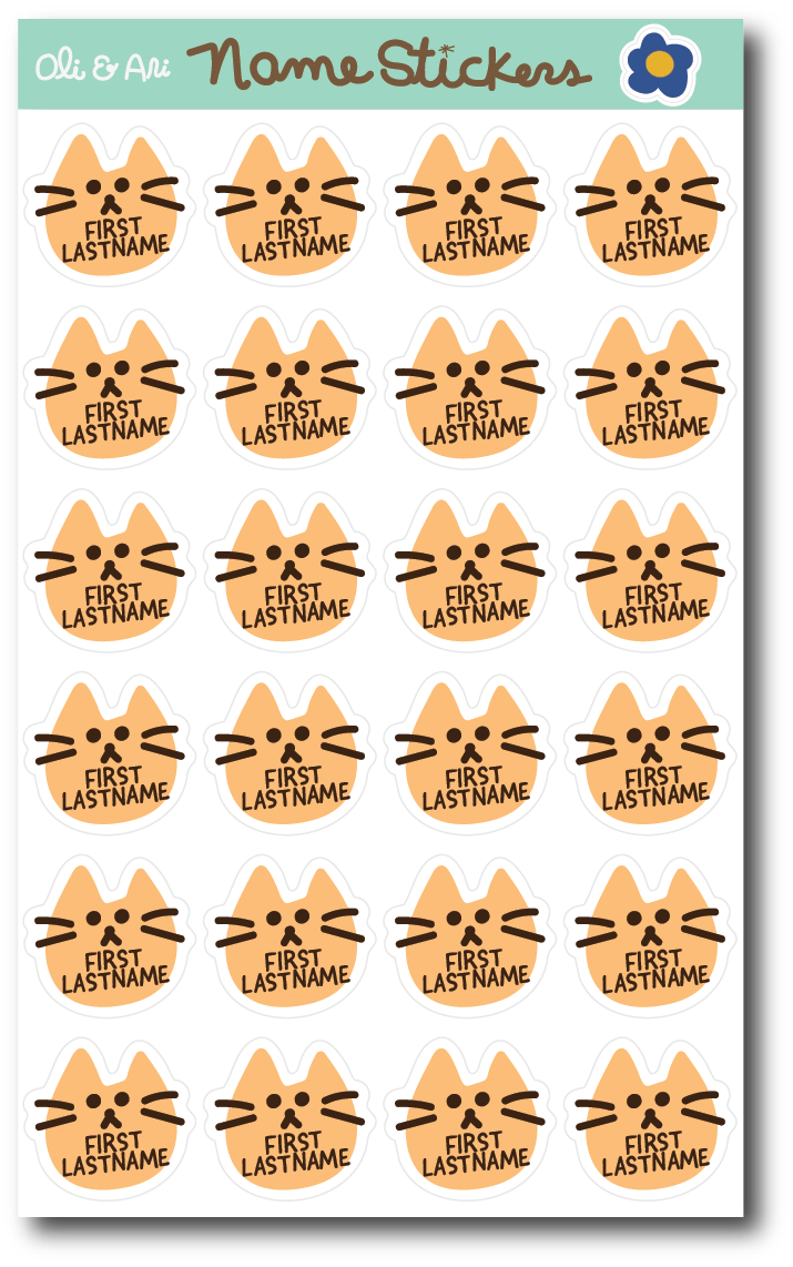 Customized Name Stickers - No Emotion Cat