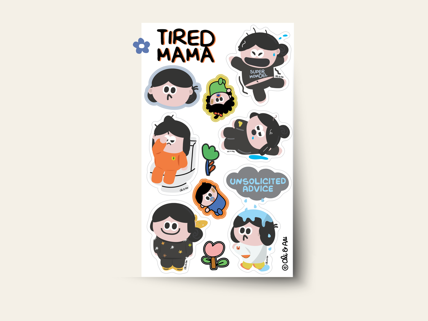 Tired Mama Activities Sticker Sheet