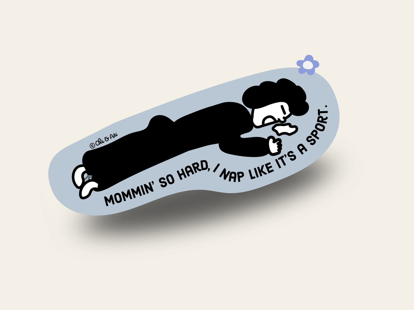 Mommin’ So Hard, I Nap Like a Sport Vinyl Matte Sticker (4" x 1.5")