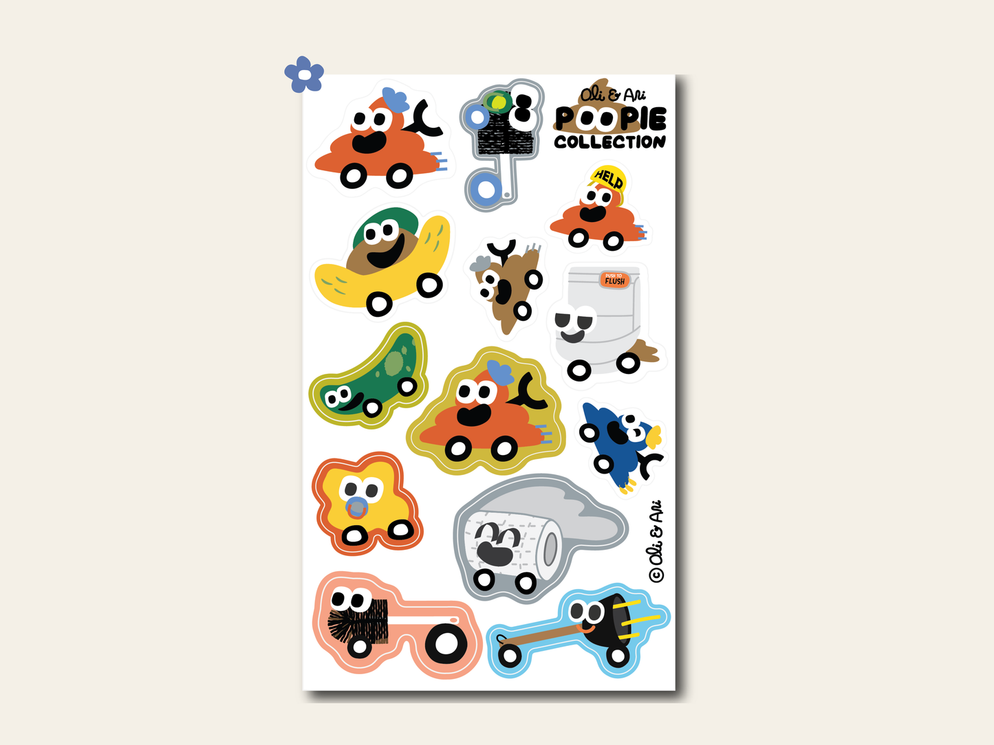 Poopie Car Sticker Sheet