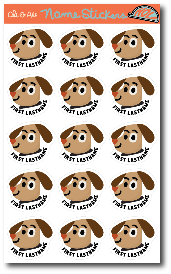 Customized Name Stickers - Mr. Puppy