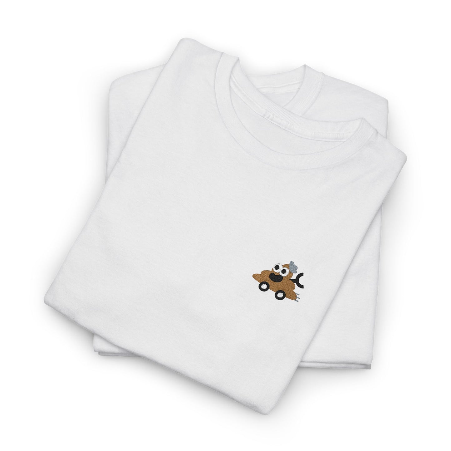 Poopie Car Adult Embroidered Tee - Brown