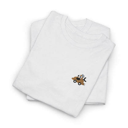 Poopie Car Adult Embroidered Tee - Brown