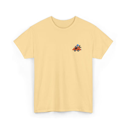 Poopie Car Adult Embroidered Tee - Orange