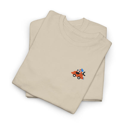 Poopie Car Adult Embroidered Tee - Orange