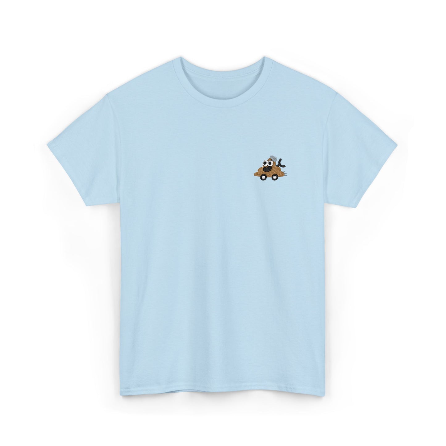 Poopie Car Adult Embroidered Tee - Brown