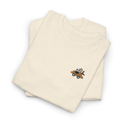 Poopie Car Adult Embroidered Tee - Brown