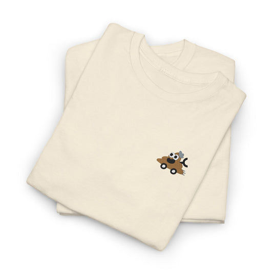 Poopie Car Adult Embroidered Tee - Brown