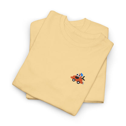 Poopie Car Adult Embroidered Tee - Orange