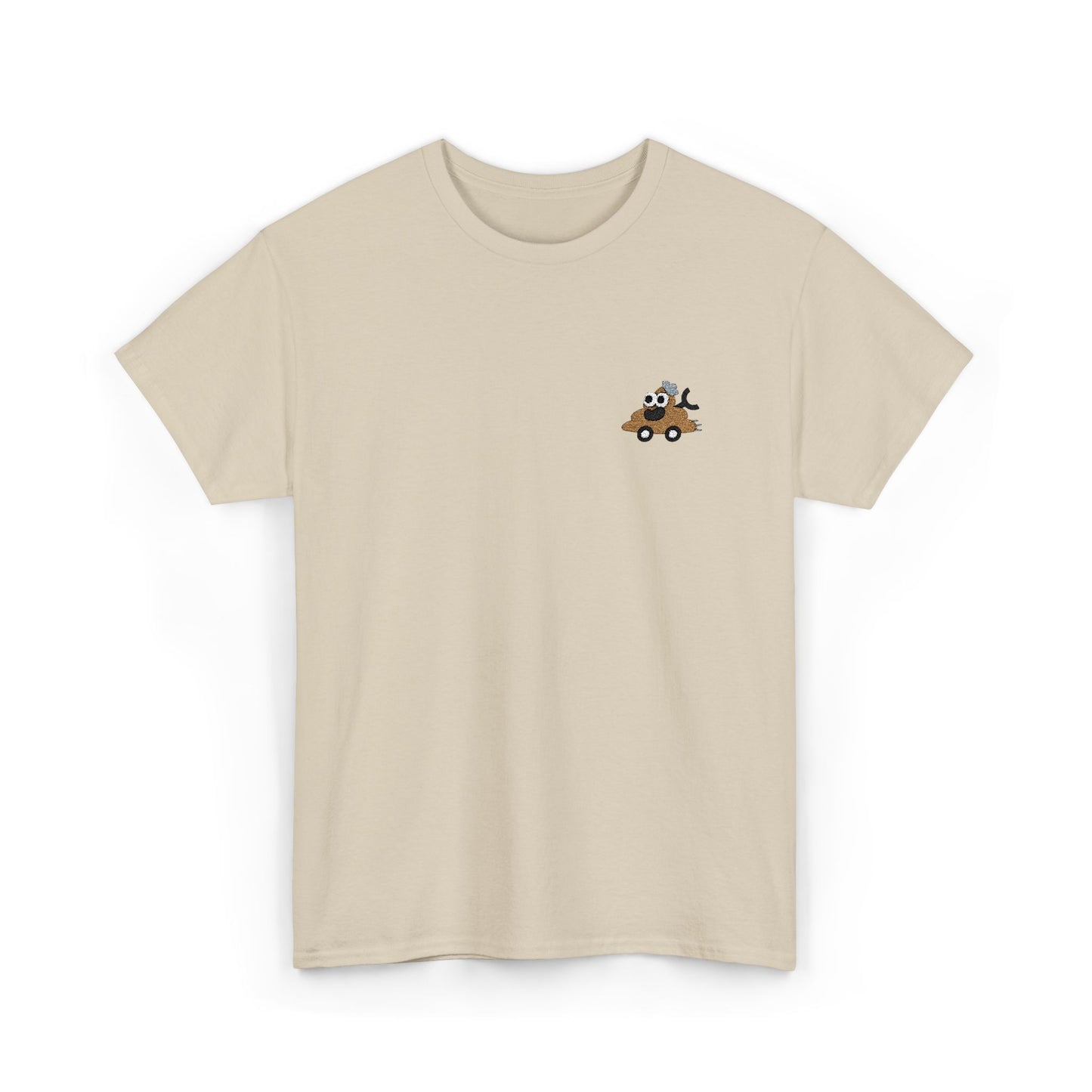 Poopie Car Adult Embroidered Tee - Brown