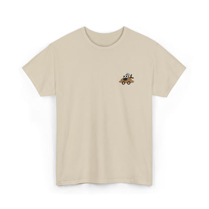 Poopie Car Adult Embroidered Tee - Brown