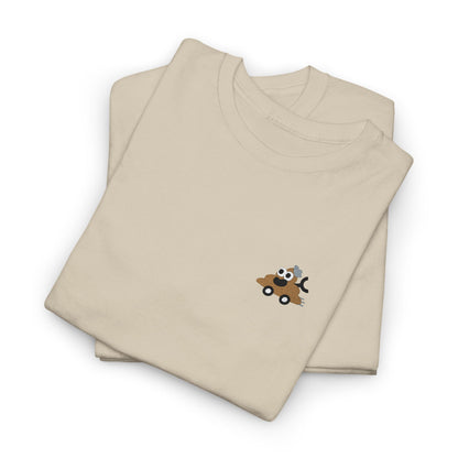 Poopie Car Adult Embroidered Tee - Brown