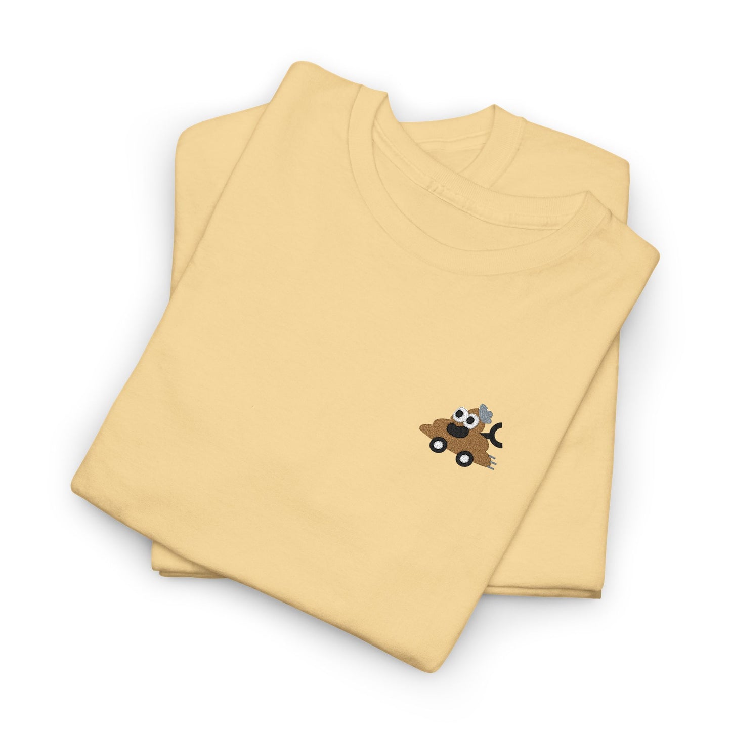 Poopie Car Adult Embroidered Tee - Brown