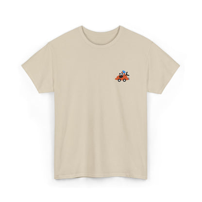 Poopie Car Adult Embroidered Tee - Orange