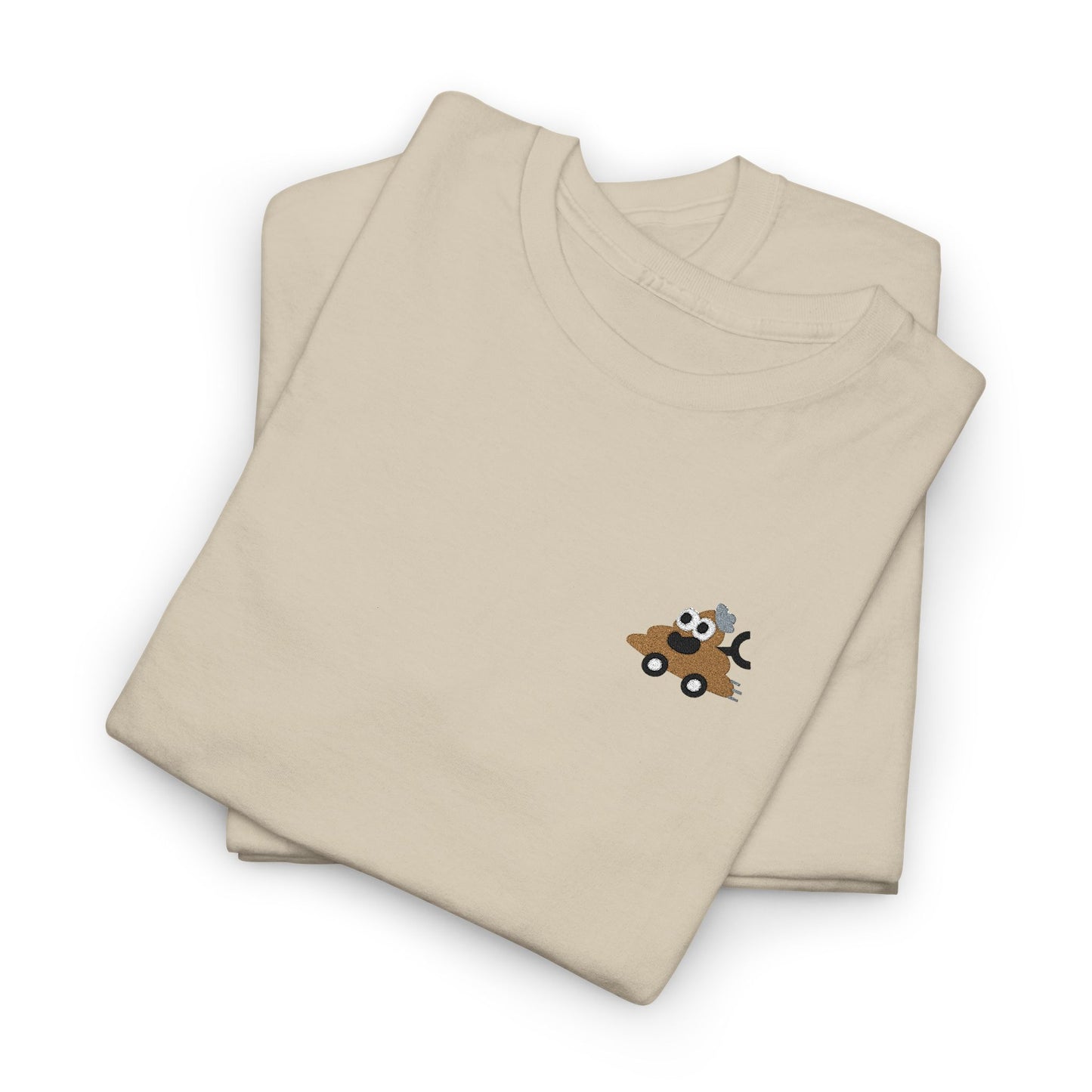 Poopie Car Adult Embroidered Tee - Brown