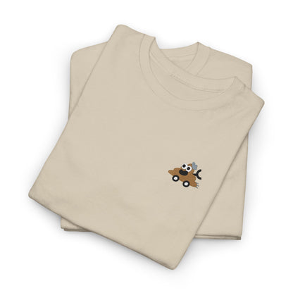 Poopie Car Adult Embroidered Tee - Brown