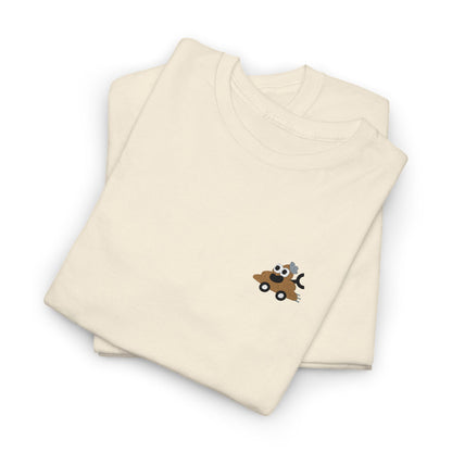Poopie Car Adult Embroidered Tee - Brown
