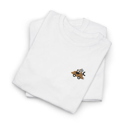 Poopie Car Adult Embroidered Tee - Brown