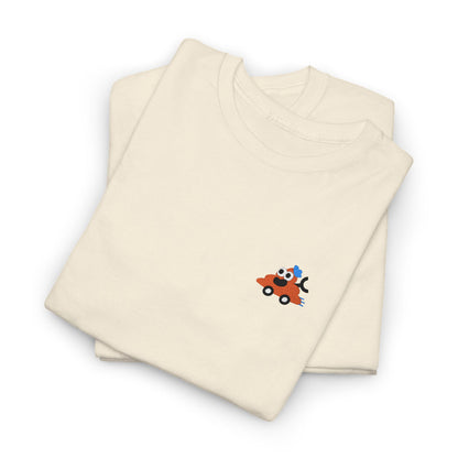 Poopie Car Adult Embroidered Tee - Orange