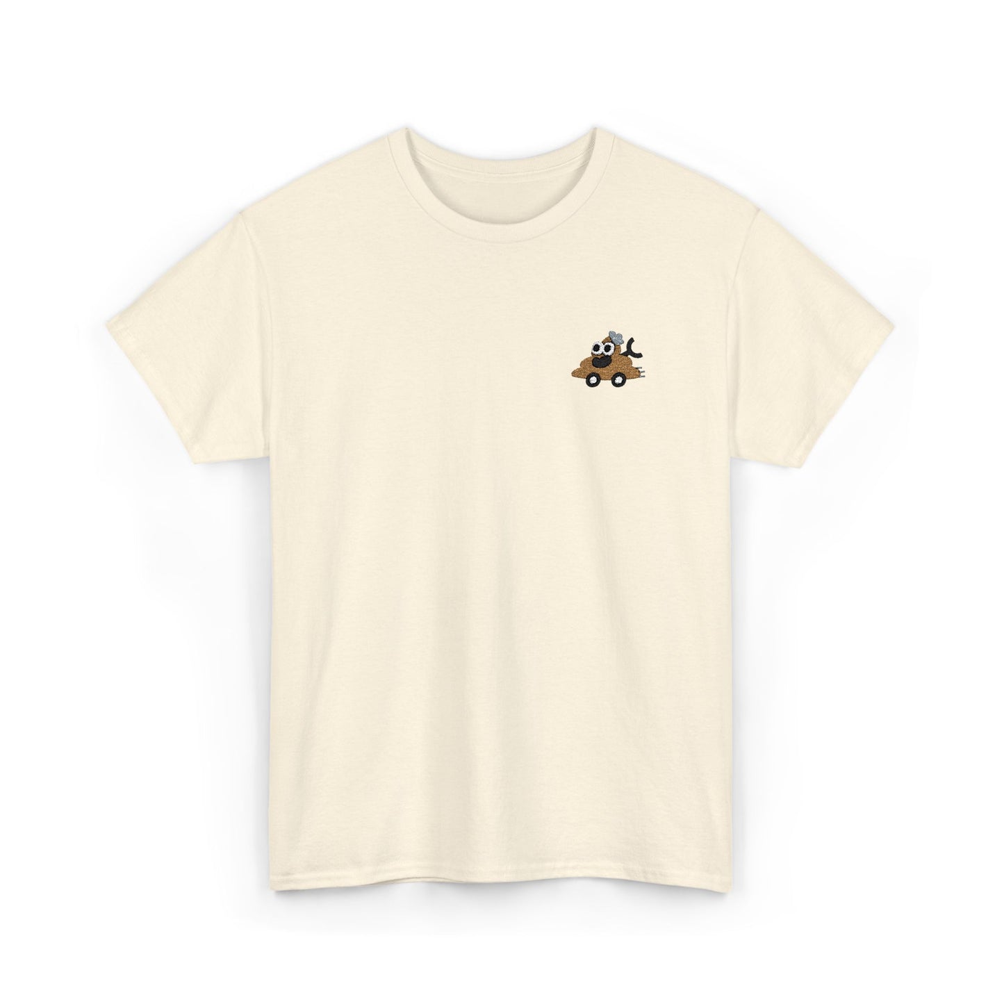 Poopie Car Adult Embroidered Tee - Brown