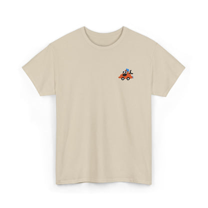 Poopie Car Adult Embroidered Tee - Orange