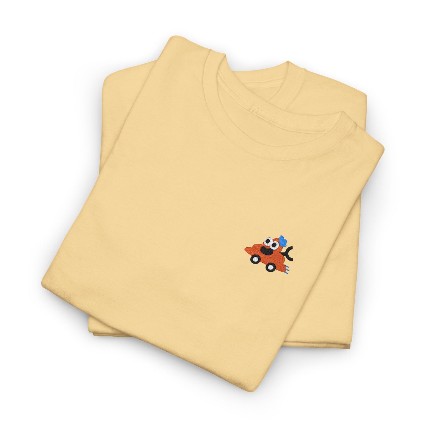 Poopie Car Adult Embroidered Tee - Orange
