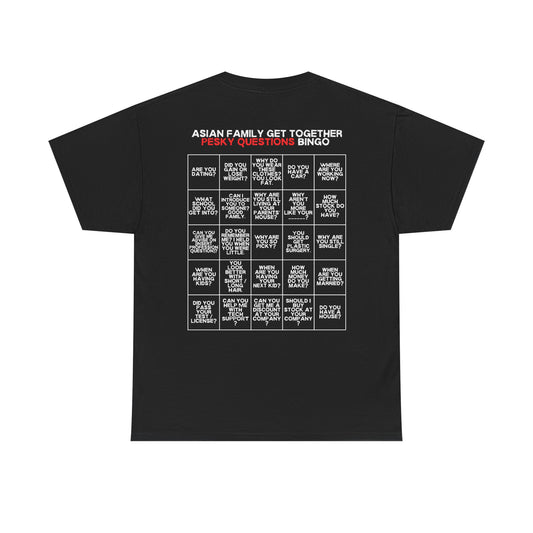Asian Family Bingo Tee | Unisex Heavy Cotton Tee for Family Gatherings, Game Nights, Cultural Events, Funny Family Humor