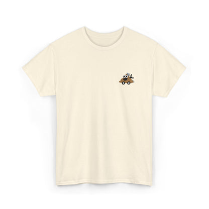 Poopie Car Adult Embroidered Tee - Brown