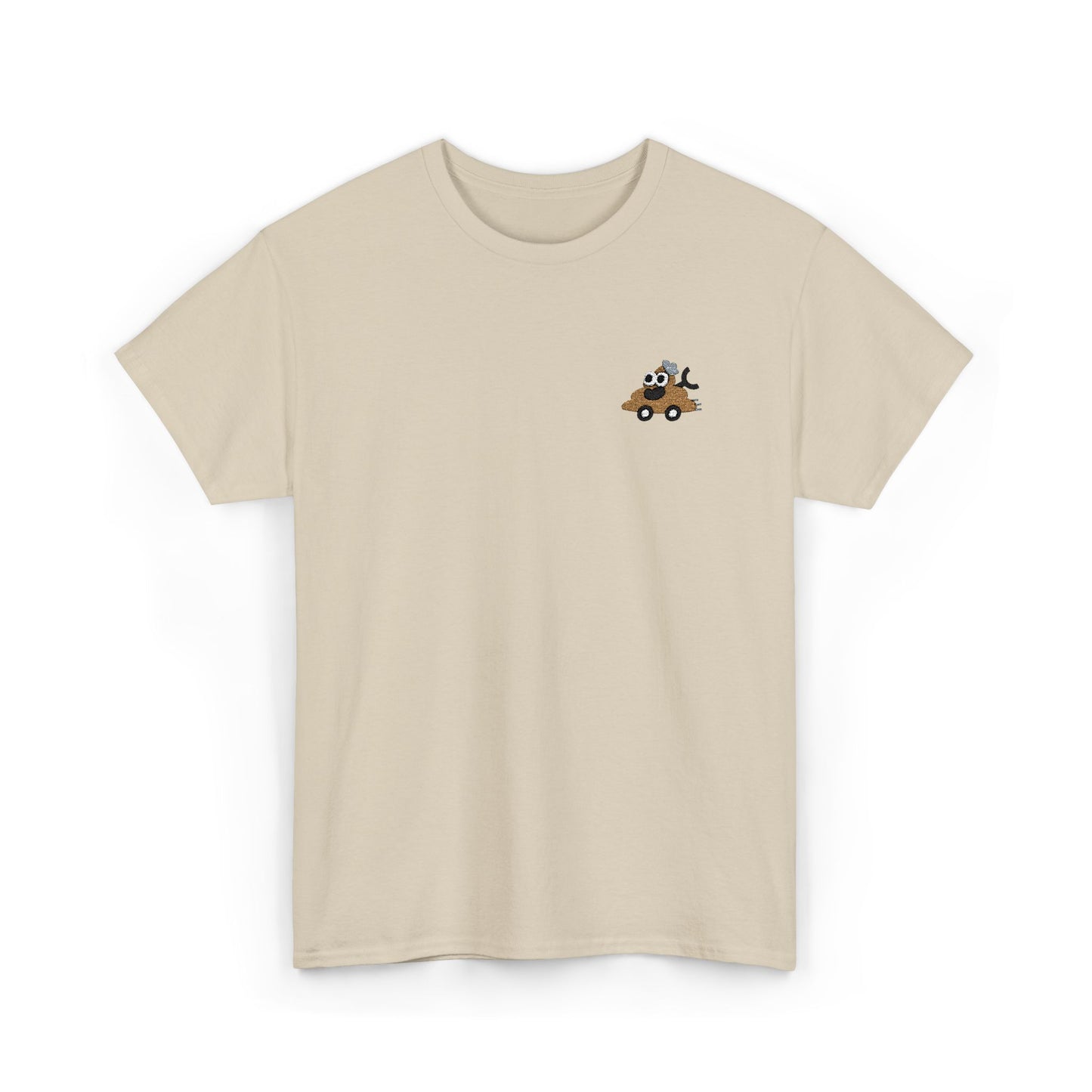 Poopie Car Adult Embroidered Tee - Brown