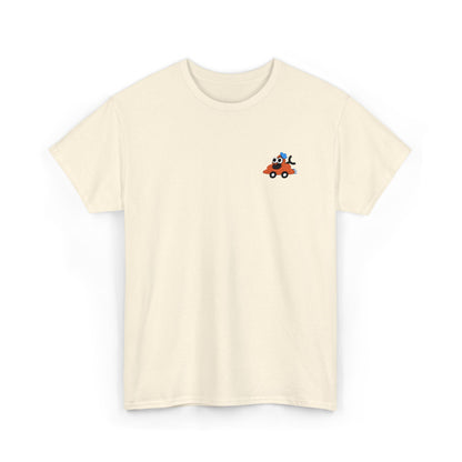 Poopie Car Adult Embroidered Tee - Orange