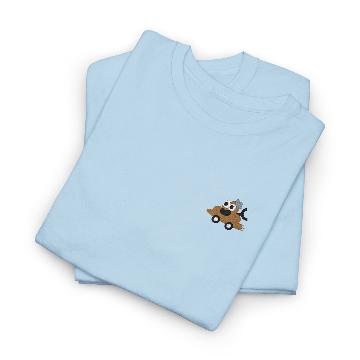 Poopie Car Adult Embroidered Tee - Brown