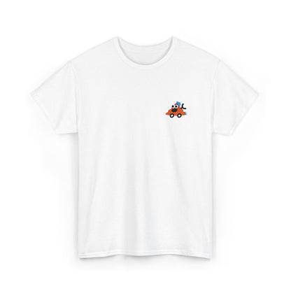 Poopie Car Adult Embroidered Tee - Orange