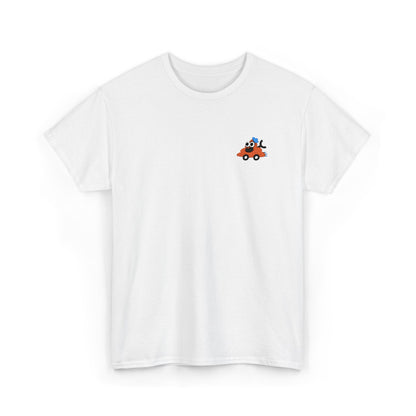 Poopie Car Adult Embroidered Tee - Orange