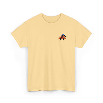 Poopie Car Adult Embroidered Tee - Orange