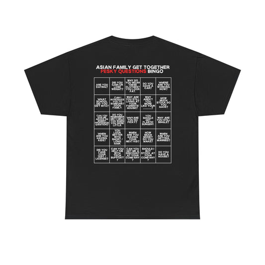 Asian Family Bingo Tee | Unisex Heavy Cotton Tee for Family Gatherings, Game Nights, Cultural Events, Funny Family Humor