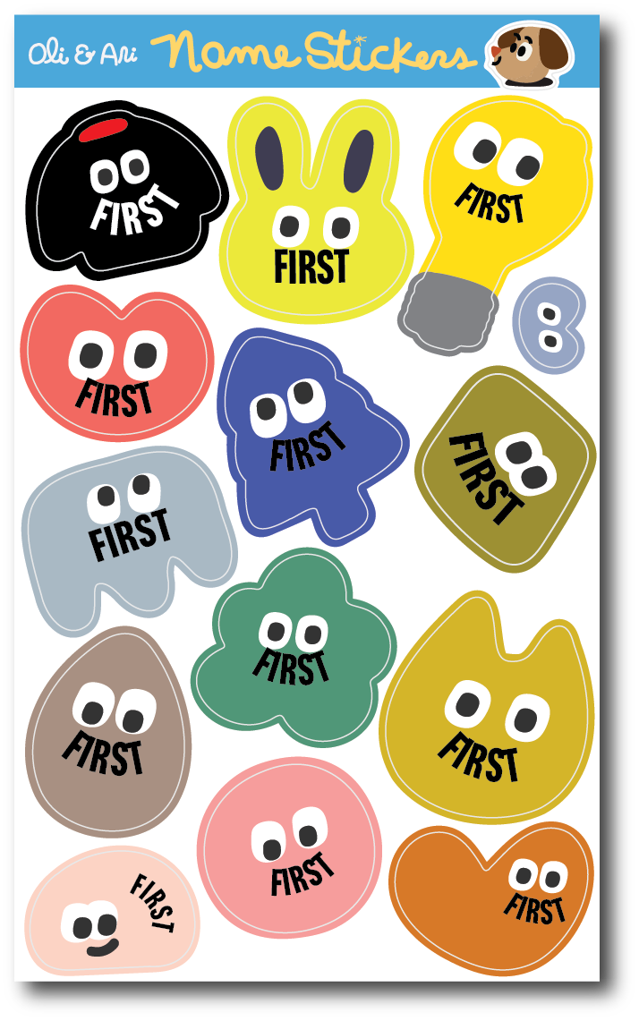 Customized Name Stickers - Happy Shapes