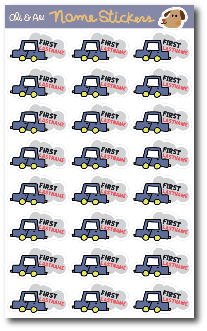 Customized Name Stickers - Carrito