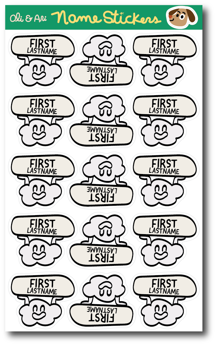 Customized Name Stickers - Cloud Proud