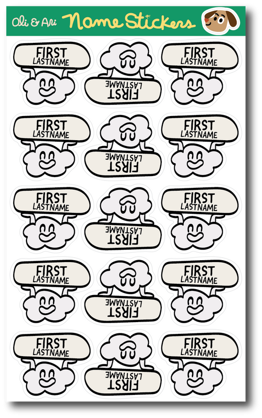 Customized Name Stickers - Cloud Proud