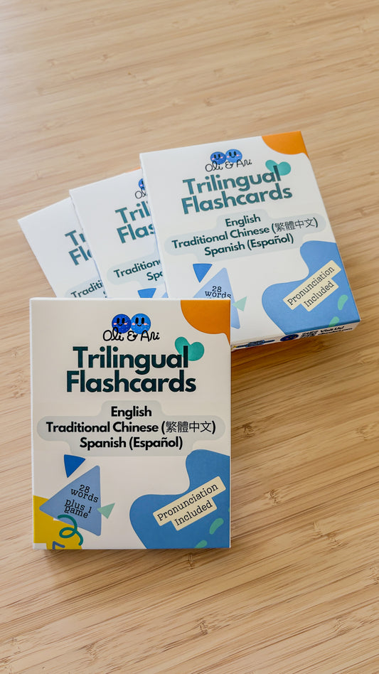 Trilingual Flash Cards - English, Traditional Chinese, and Spanish