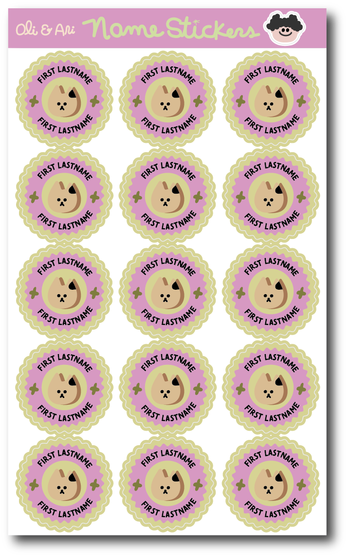 Customized Name Stickers - No Emotion Cat Badge