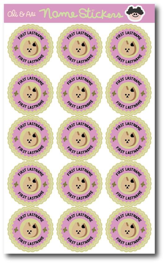 Customized Name Stickers - No Emotion Cat Badge