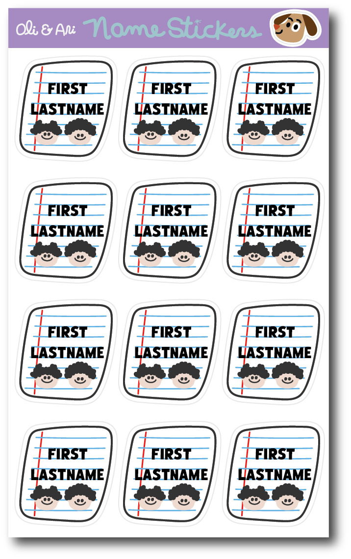 Customized Name Stickers - Notebook